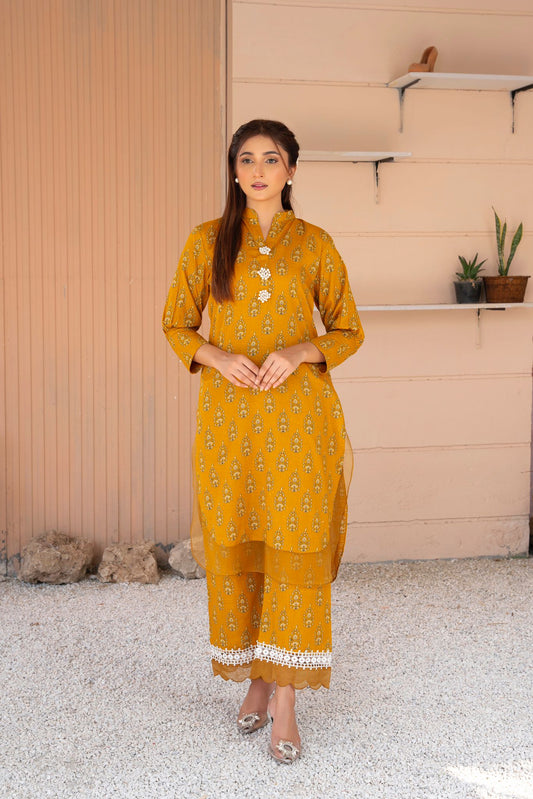 2-Piece Stitched Slub khaddar Outfit By RANIYA.H