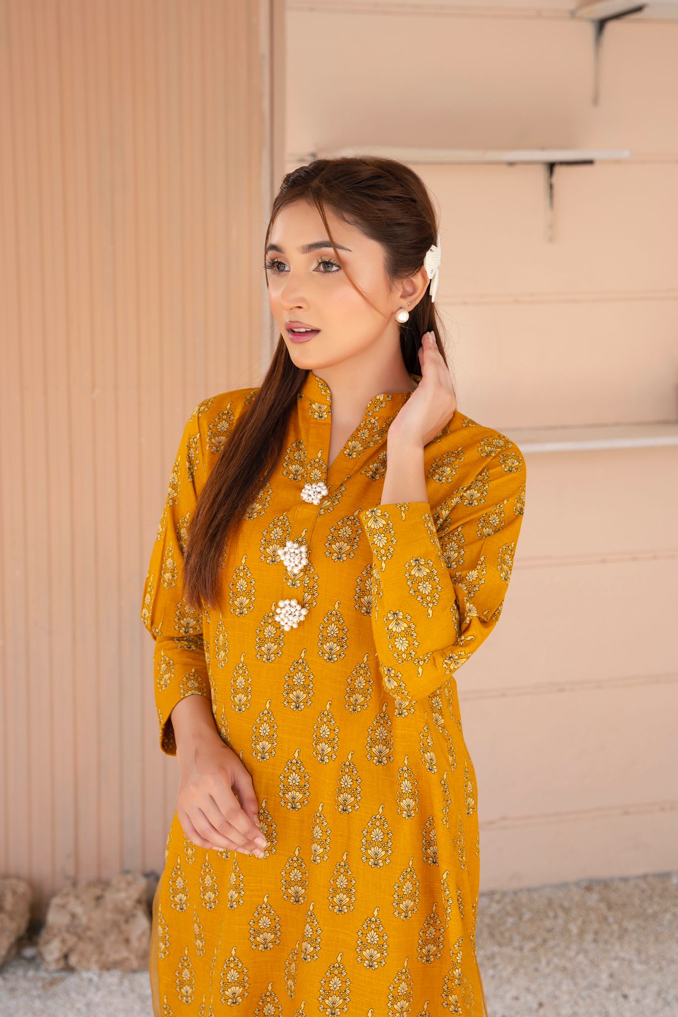 2-Piece Stitched Slub khaddar Outfit By RANIYA.H