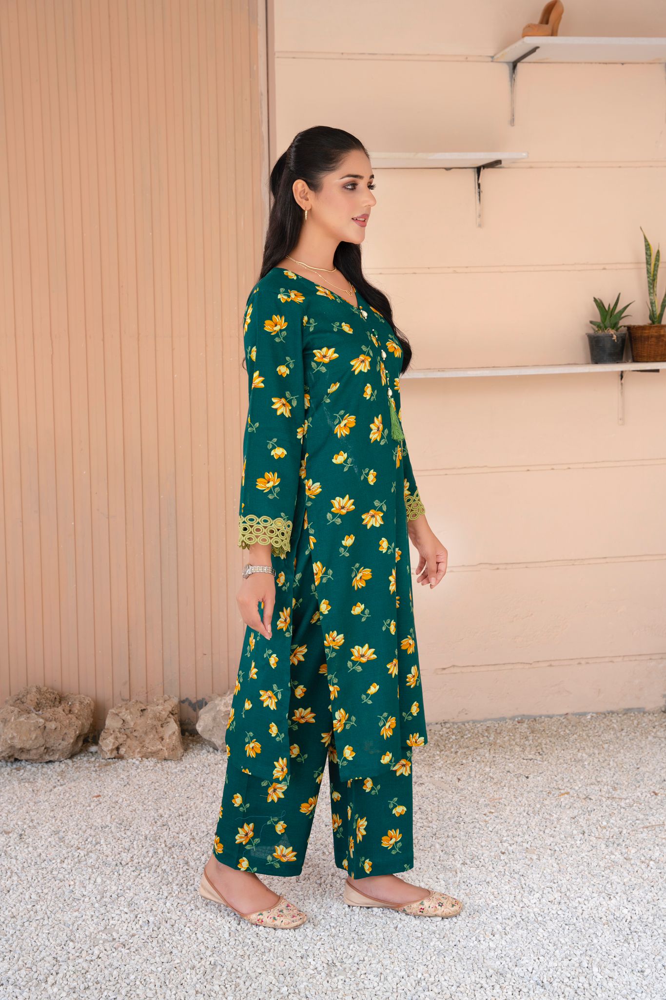2- Piece Stitched Slub khaddar Outfit By RANIYA.H
