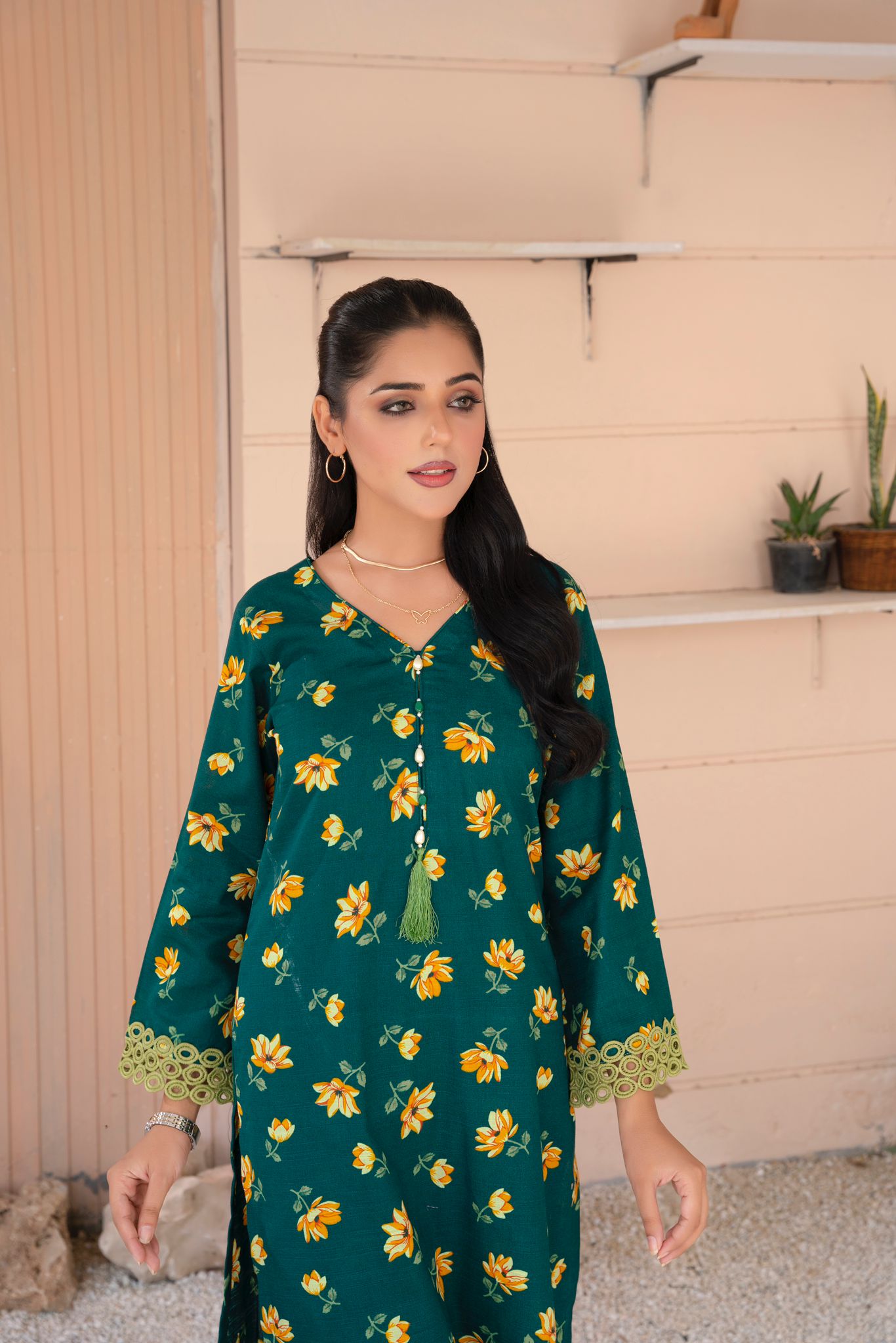 2- Piece Stitched Slub khaddar Outfit By RANIYA.H