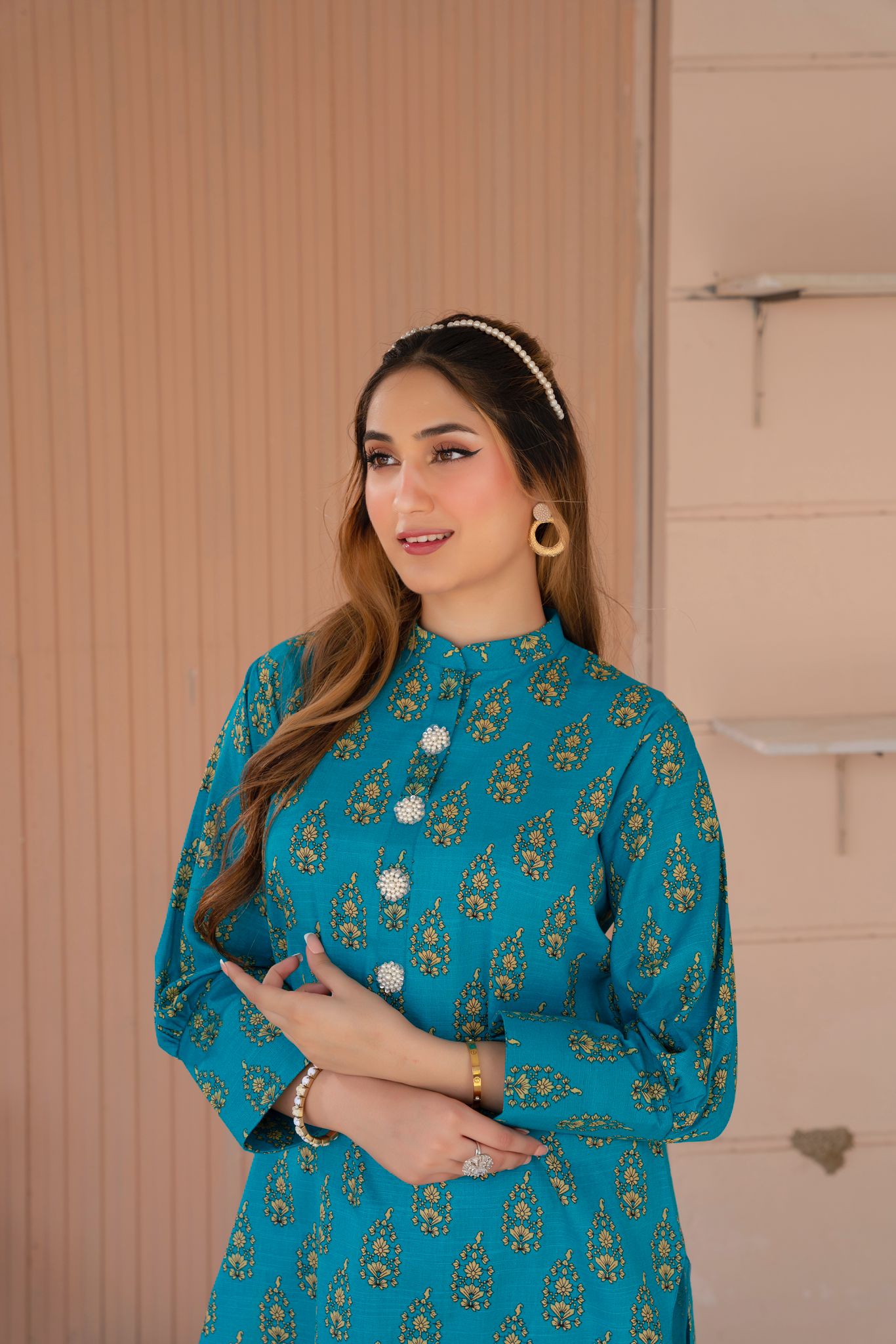 2- Piece Stitched Slub khaddar Outfit By RANIYA.H