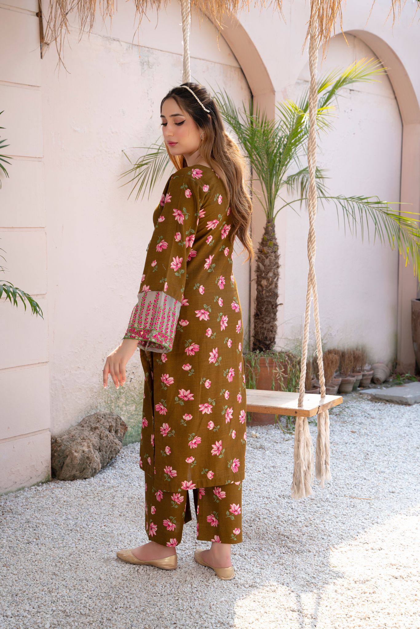 2- Piece Stitched Slub khaddar Outfit By RANIYA.H