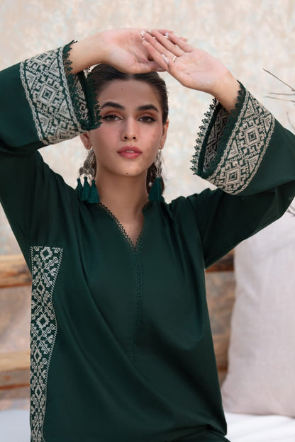 2 pc Embroidered Cotton Suit