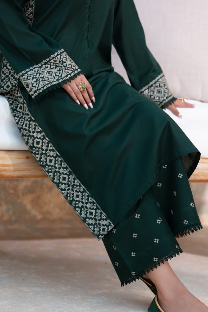 2 pc Embroidered Cotton Suit