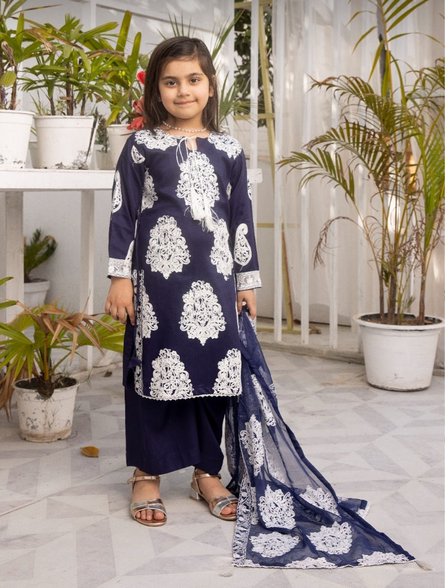 Mother & Daughter 3 PIECE EMBROIDERED LINEN COLLECTION BY SIMRANS
