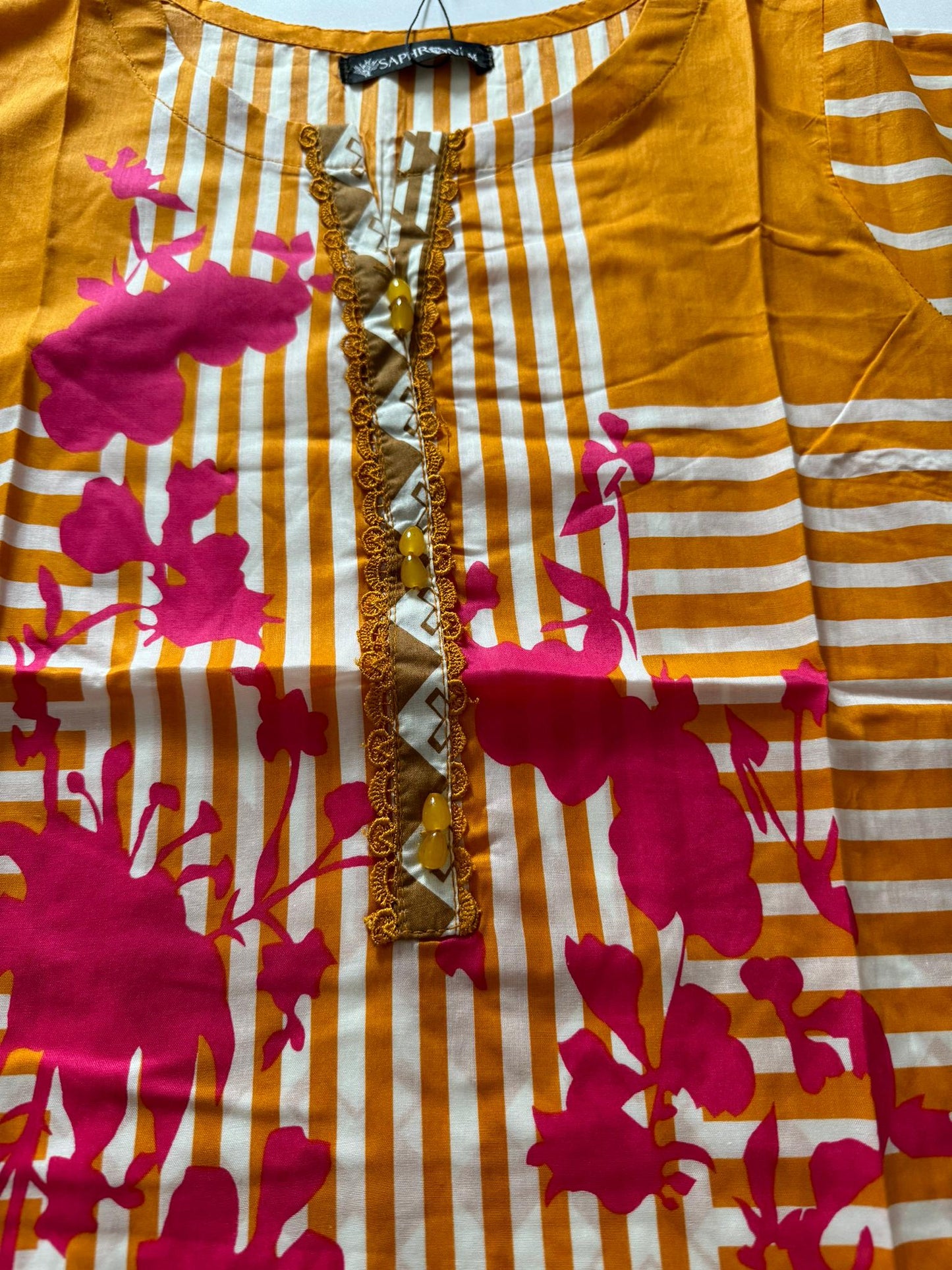Tangerine 3 Pc Ready to wear Printed Lawn Dress - Saphron