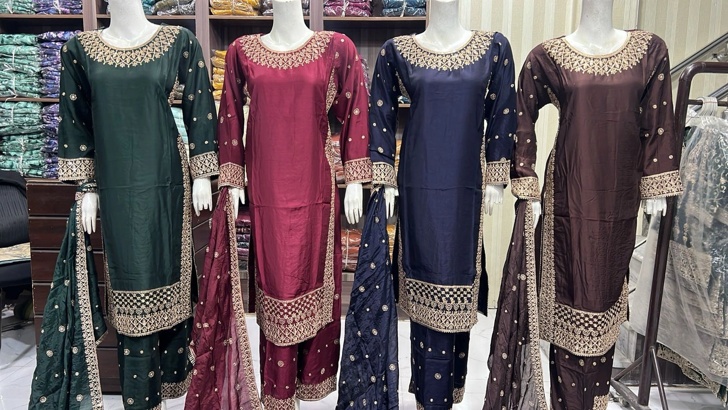 UA-167 Embroidered Viscose Mother Daughter Festive Collection by Umnaa