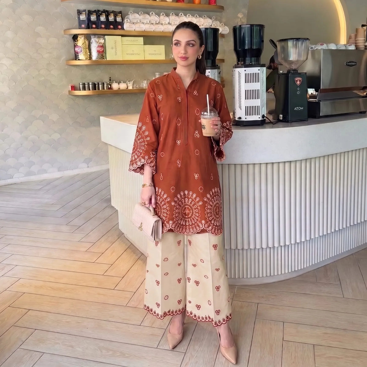 UA-232 Embroidered Chikankari Lawn 2 Pc Co-Ord Set Summer Wear by Umnaa