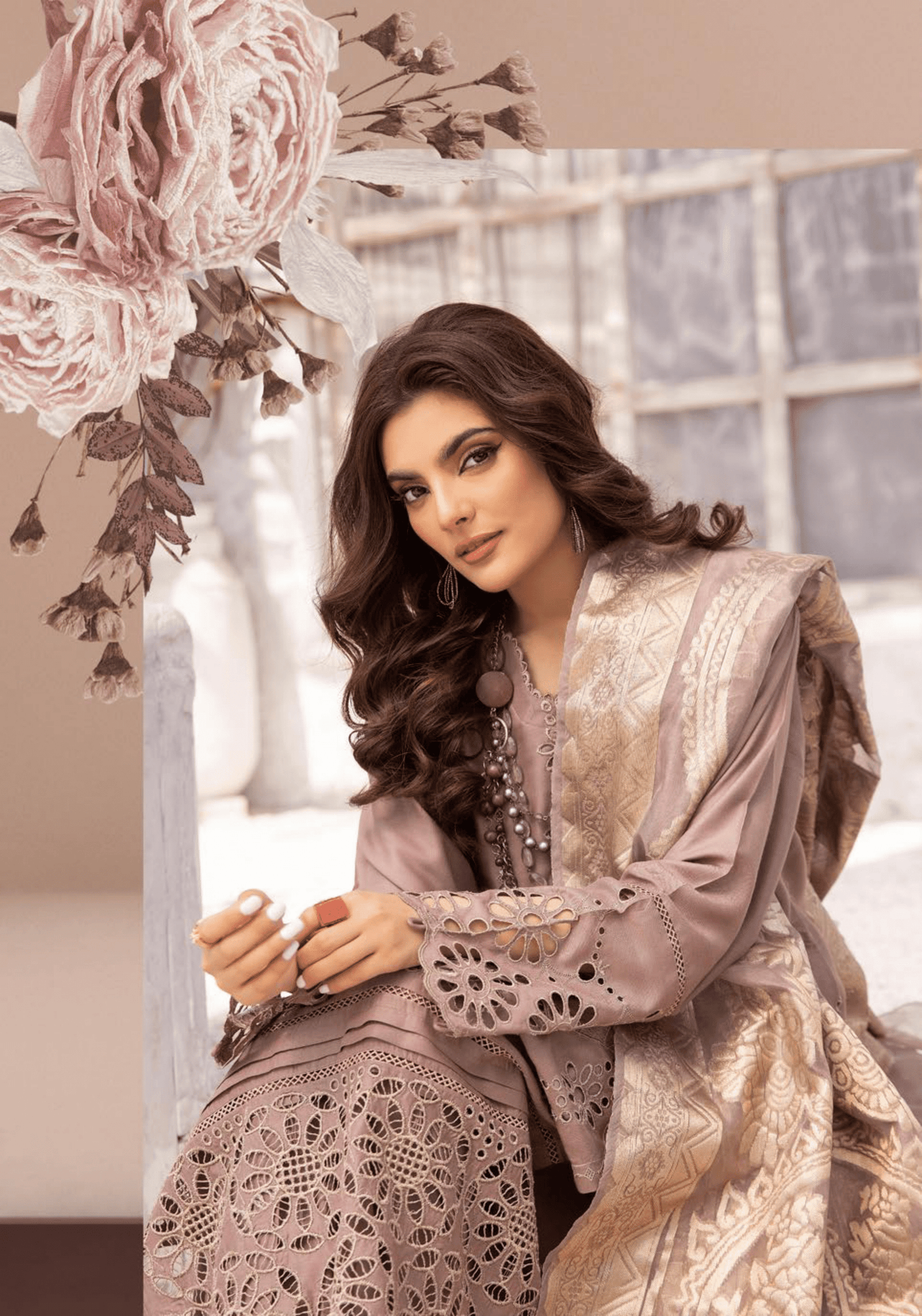 (Quick Sand) "IVY CHICKEN KARI" By SIMRANS  | Linen 3pc Readymade
