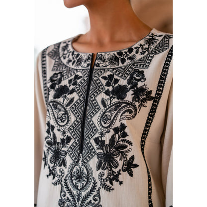 2 Pc Embroidered Lawn ready to wear Dress | Summer Wear | Tana bana