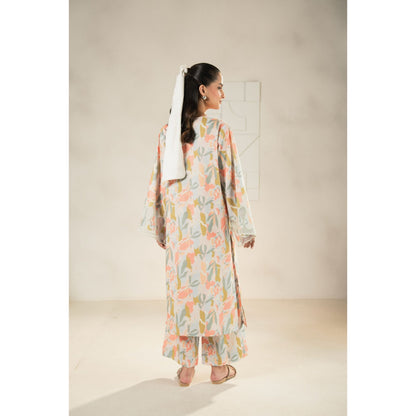 2 Pc Printed Lawn Co-Ords Set ready to wear Dress | Summer Wear | Tana bana