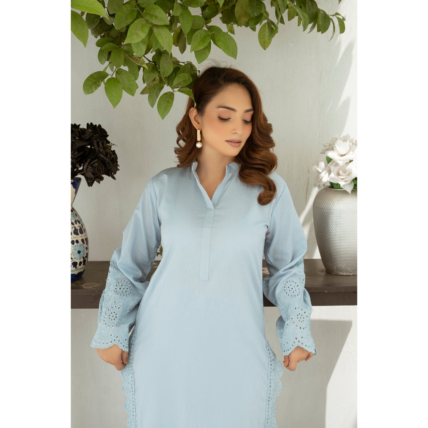 2 Pc Embroidered Cotton Pakistani Co-Ords Set | Summer Wear| Umnaa