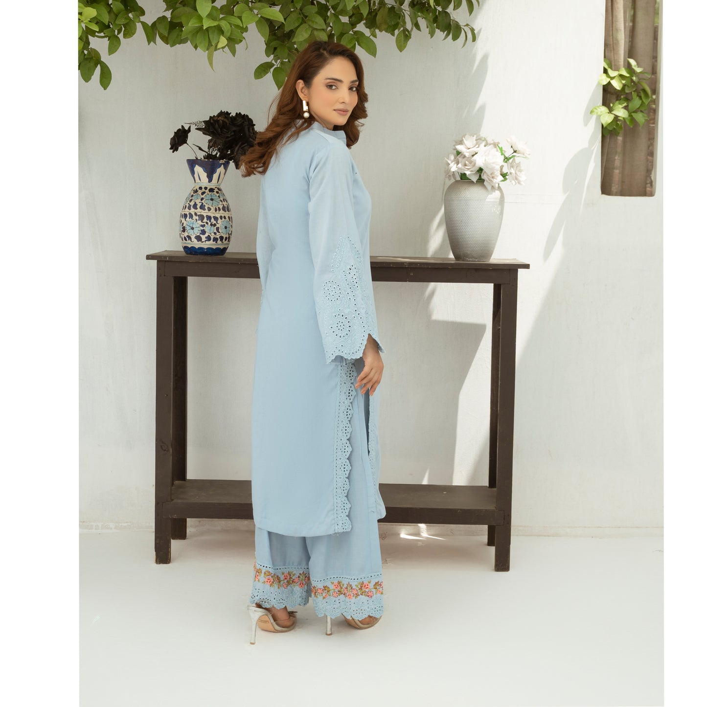 2 Pc Embroidered Cotton Pakistani Co-Ords Set | Summer Wear| Umnaa