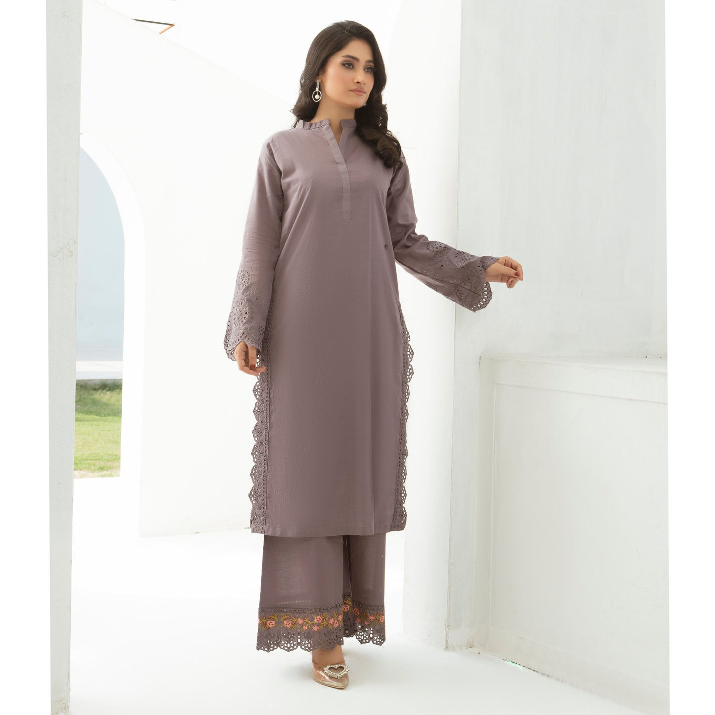 2 Pc Embroidered Cotton Pakistani Co-Ords Set | Summer Wear| Umnaa
