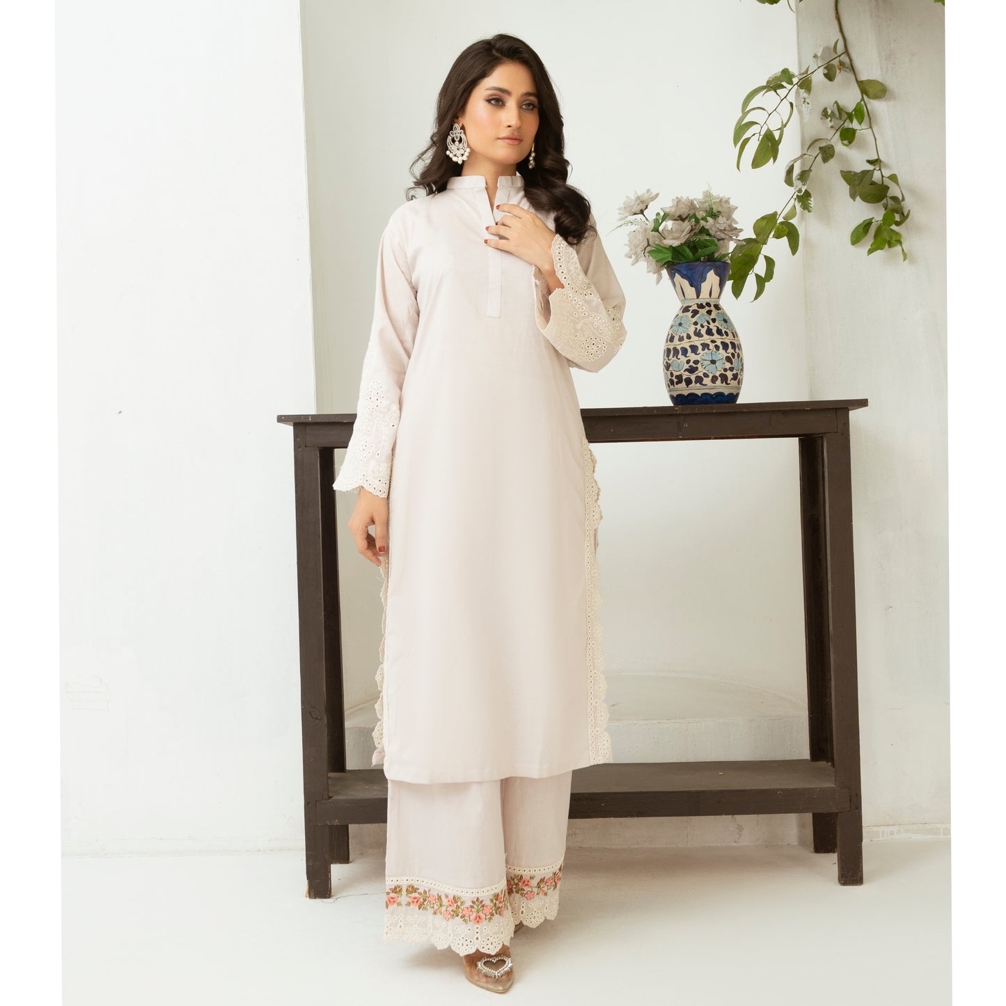 2 Pc Embroidered Cotton Pakistani Co-Ords Set | Summer Wear| Umnaa