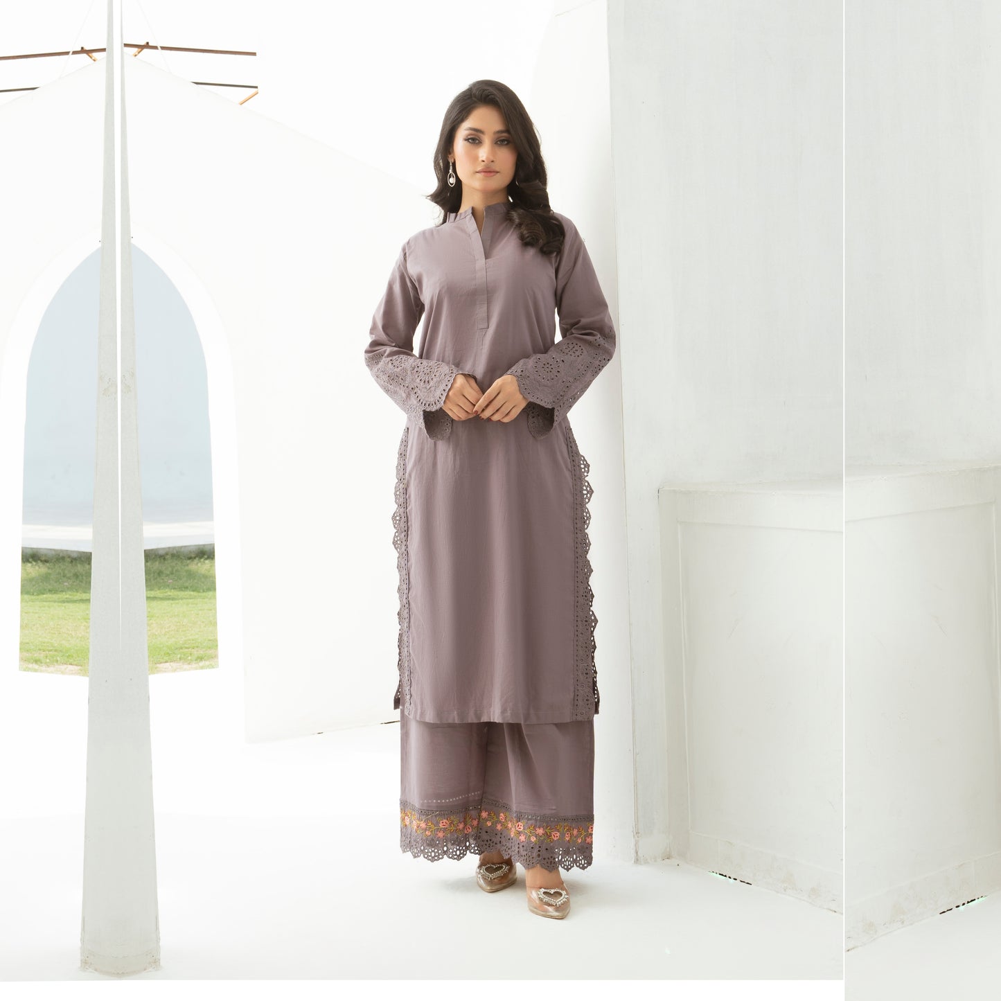 2 Pc Embroidered Cotton Pakistani Co-Ords Set | Summer Wear| Umnaa
