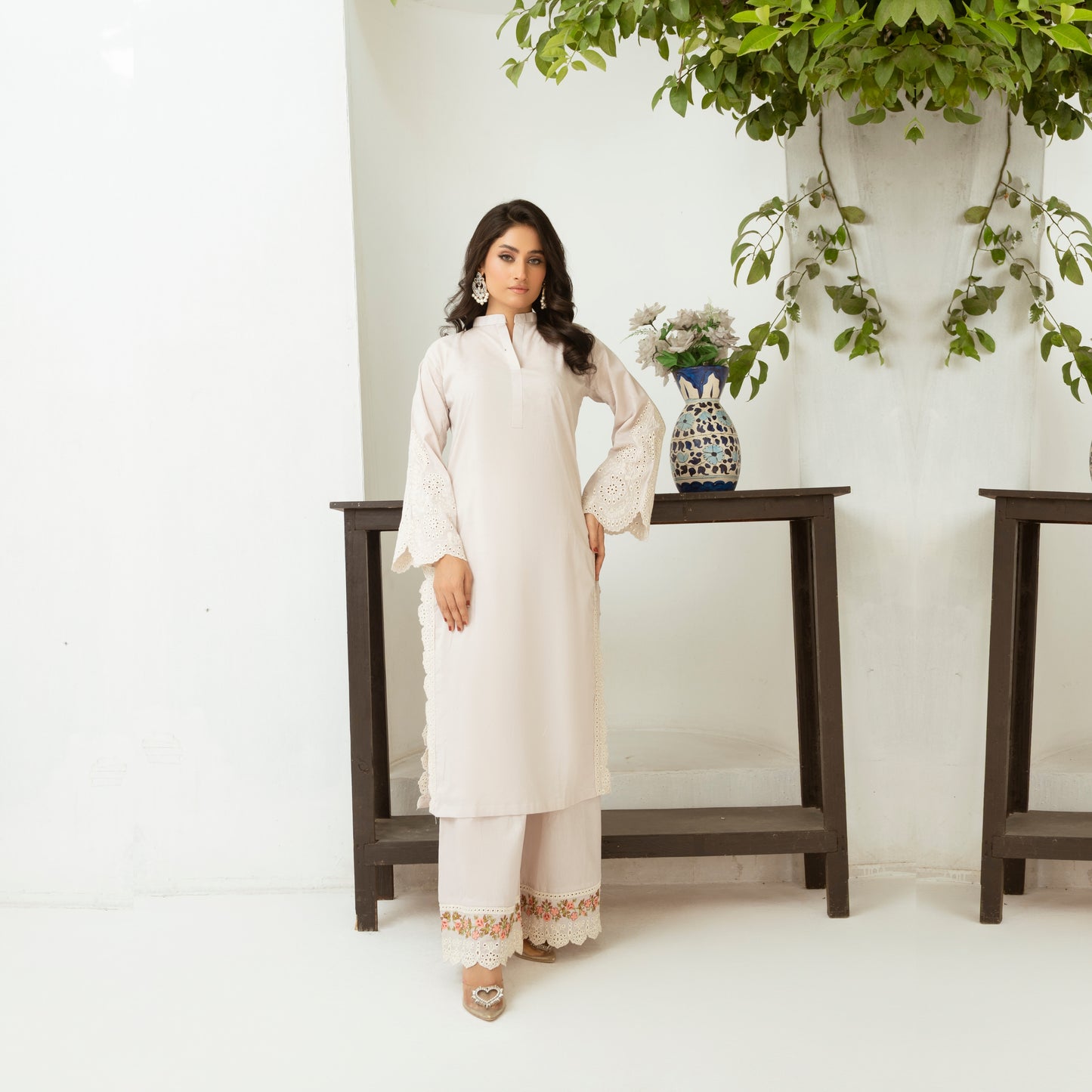 2 Pc Embroidered Cotton Pakistani Co-Ords Set | Summer Wear| Umnaa