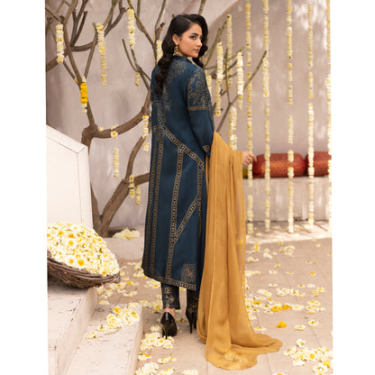 UMS-21 Luxury Embroidered Court Style Arabic Linen Collection | Ready to Wear | Simrans