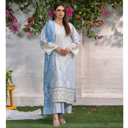 UTT-05 Embroidered Cambric Cotton 3 Pc Ready to wear Collection | Traditional Thread