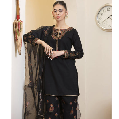 UA-93 Embroidered Cotton Farshi Shalwar Ready to Wear Collection | Umnaa