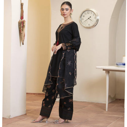 UA-93 Embroidered Cotton Farshi Shalwar Ready to Wear Collection | Umnaa