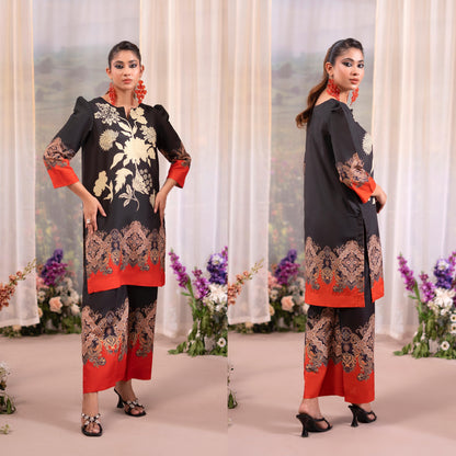 RA-18 Printed Poly Lawn Summer Co-Ords Set  |Ready to Wear | Raniya.h