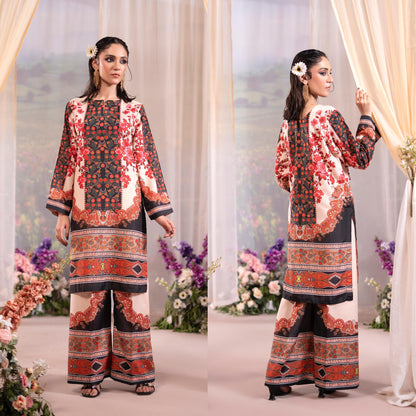 RA-18 Printed Poly Lawn Summer Co-Ords Set  |Ready to Wear | Raniya.h