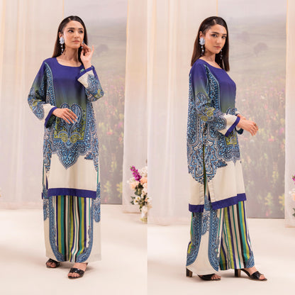 RA-18 Printed Poly Lawn Summer Co-Ords Set  |Ready to Wear | Raniya.h