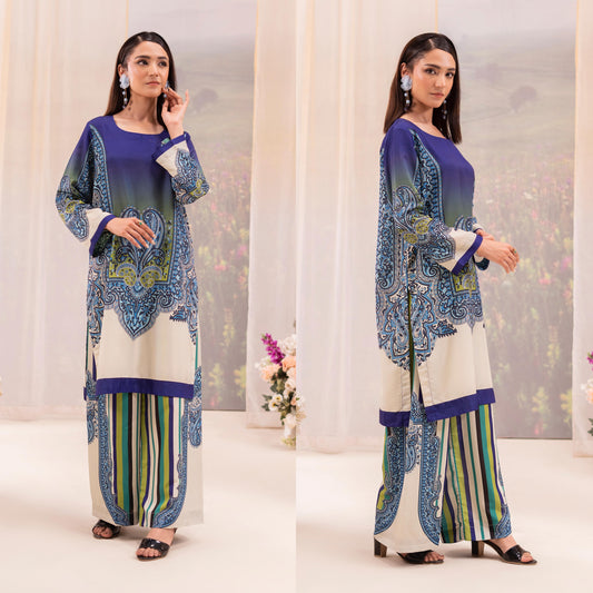 RA-18 Printed Poly Lawn Summer Co-Ords Set  |Ready to Wear | Raniya.h