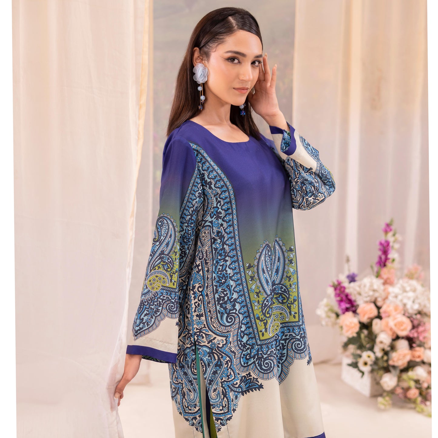 RA-18 Printed Poly Lawn Summer Co-Ords Set  |Ready to Wear | Raniya.h