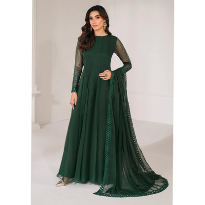 UA-97 Luxury Embroidered Chiffon Frock Collection 3 Pc | Ready to Wear | Umnaa