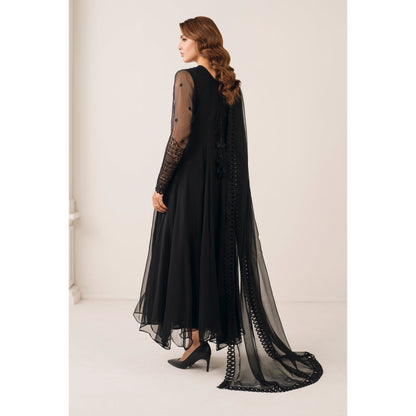 UA-97 Luxury Embroidered Chiffon Frock Collection 3 Pc | Ready to Wear | Umnaa