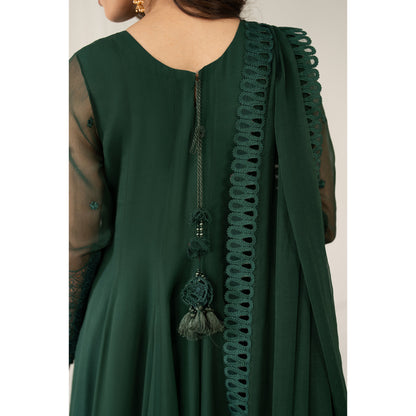 UA-97 Luxury Embroidered Chiffon Frock Collection 3 Pc | Ready to Wear | Umnaa