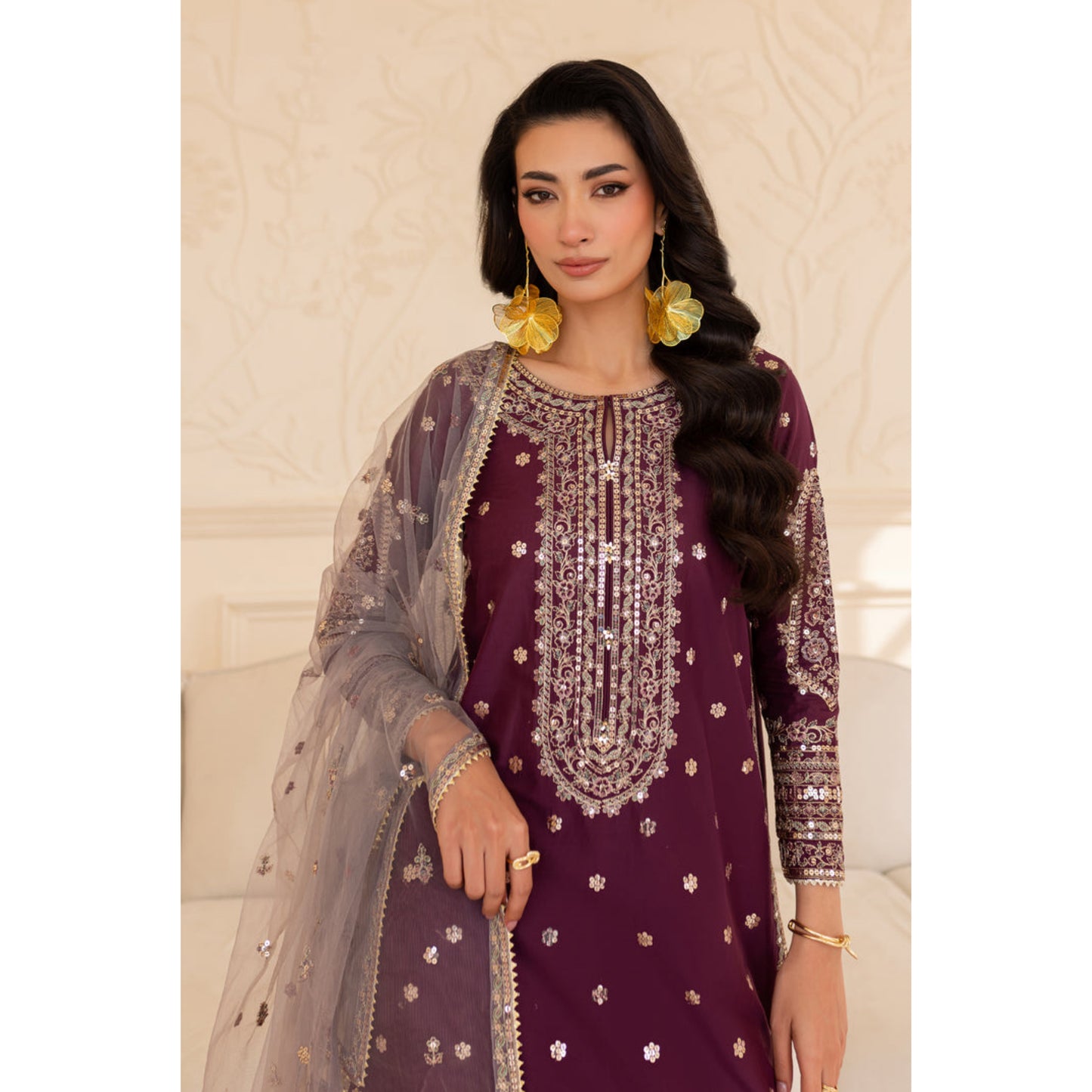 UA-98 Luxury Embroidered Cotton Collection 3 Pc | Ready to Wear | Umnaa