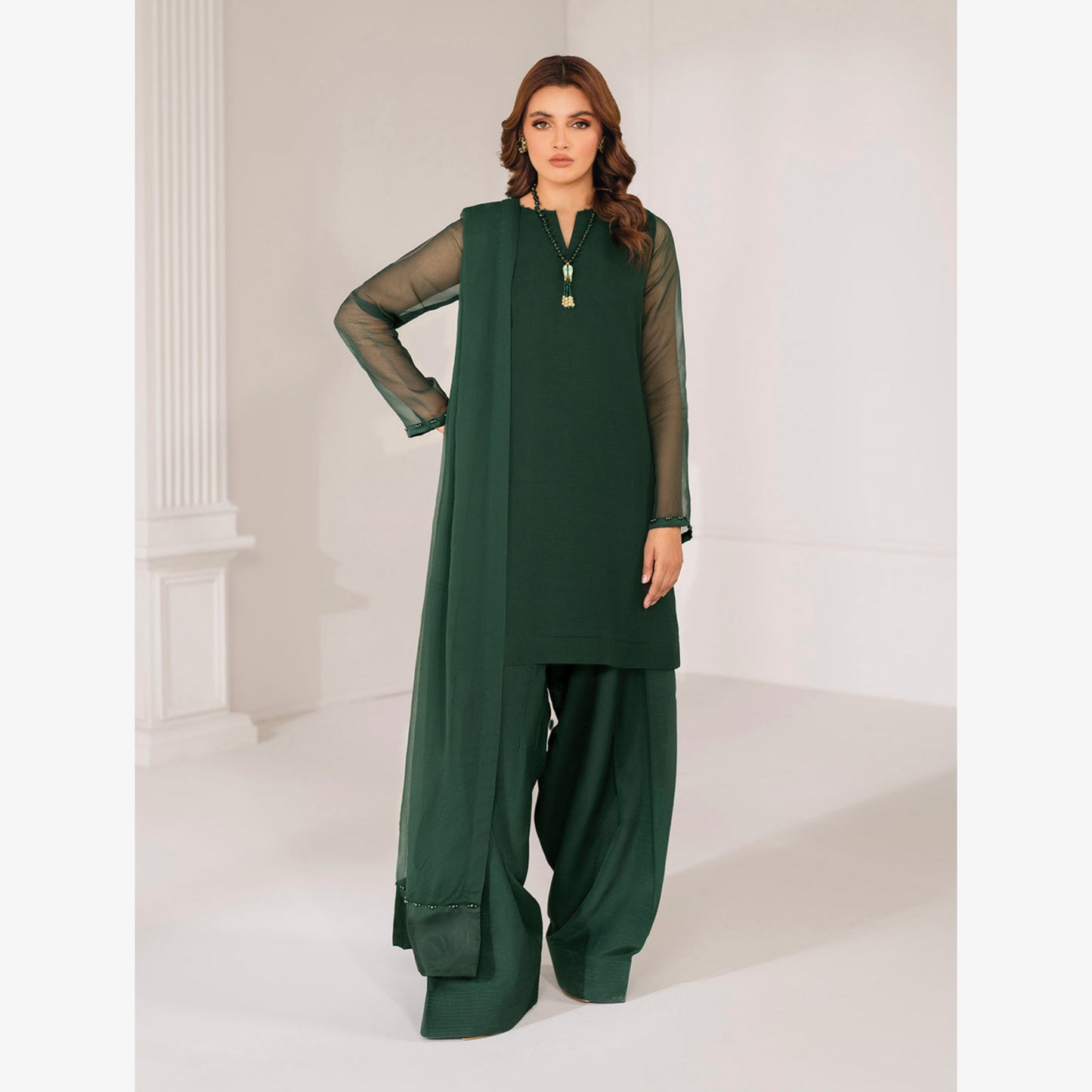 UA-103 Trendy Chiffon Farshi Shalwar Collection by Umnaa