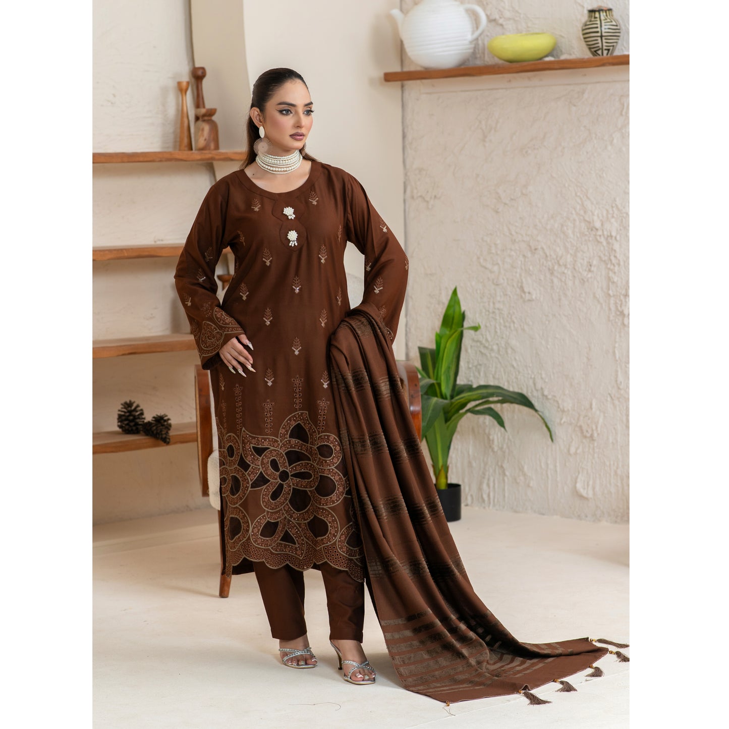 UA-110 "Heena" Embroidered Dhanak Winter Collection | Ready by Wear | Pakistani Dress Asian Clothes Umnaa