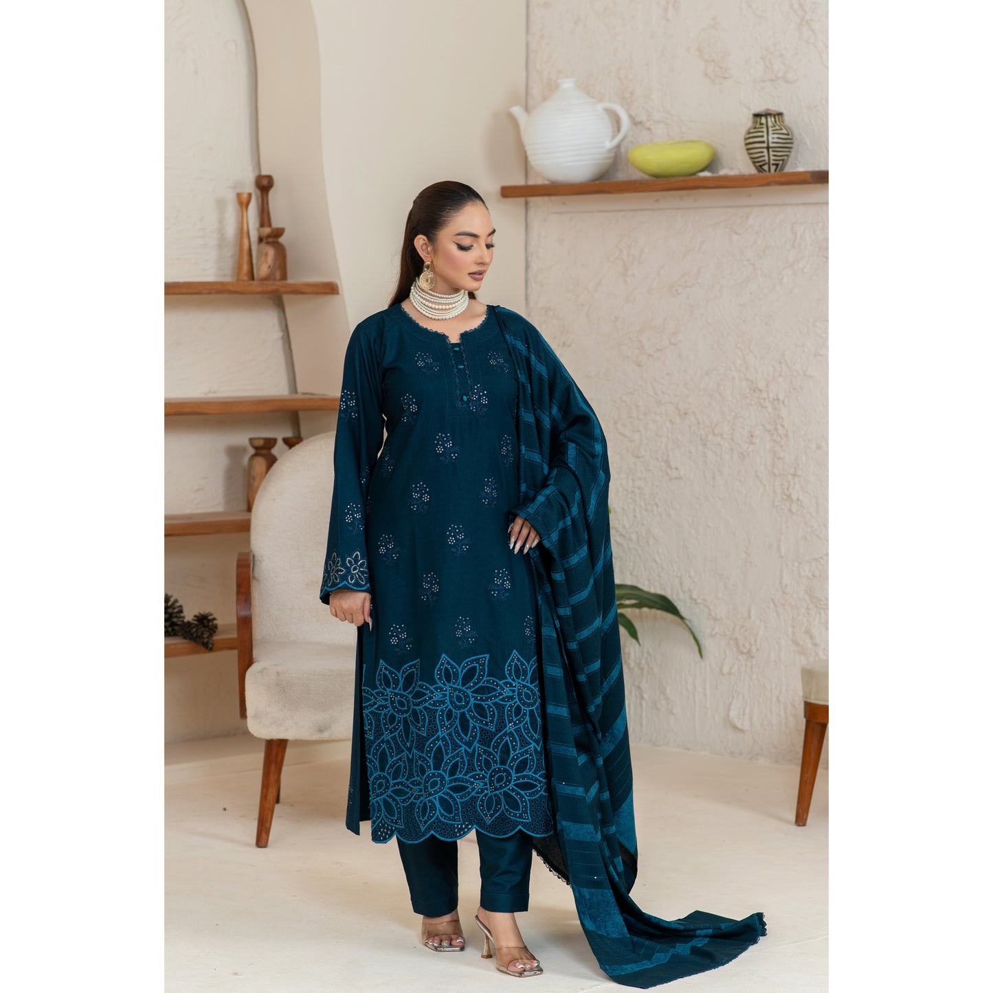 UA-110 "Heena" Embroidered Dhanak Winter Collection | Ready by Wear | Pakistani Dress Asian Clothes Umnaa
