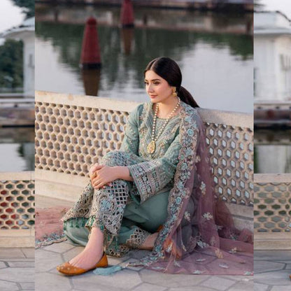 UA-111 IMROZIA inspired Luxury Embroidered Ready to Wear Dress by Umnaa