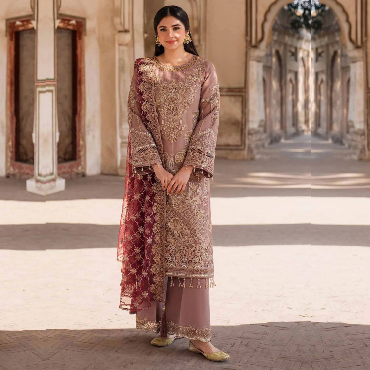 UA-111 IMROZIA inspired Luxury Embroidered Ready to Wear Dress by Umnaa