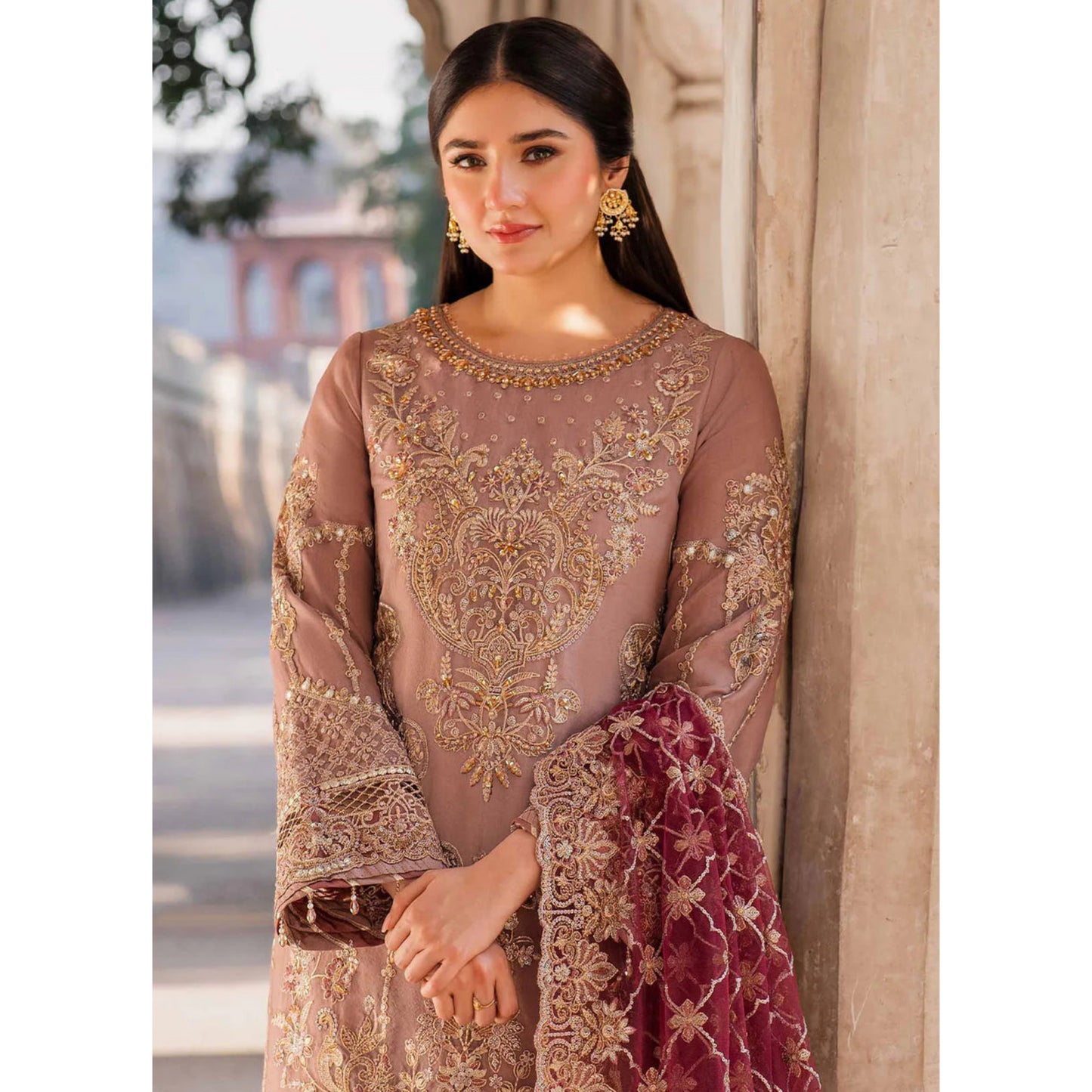 UA-111 IMROZIA inspired Luxury Embroidered Ready to Wear Dress by Umnaa