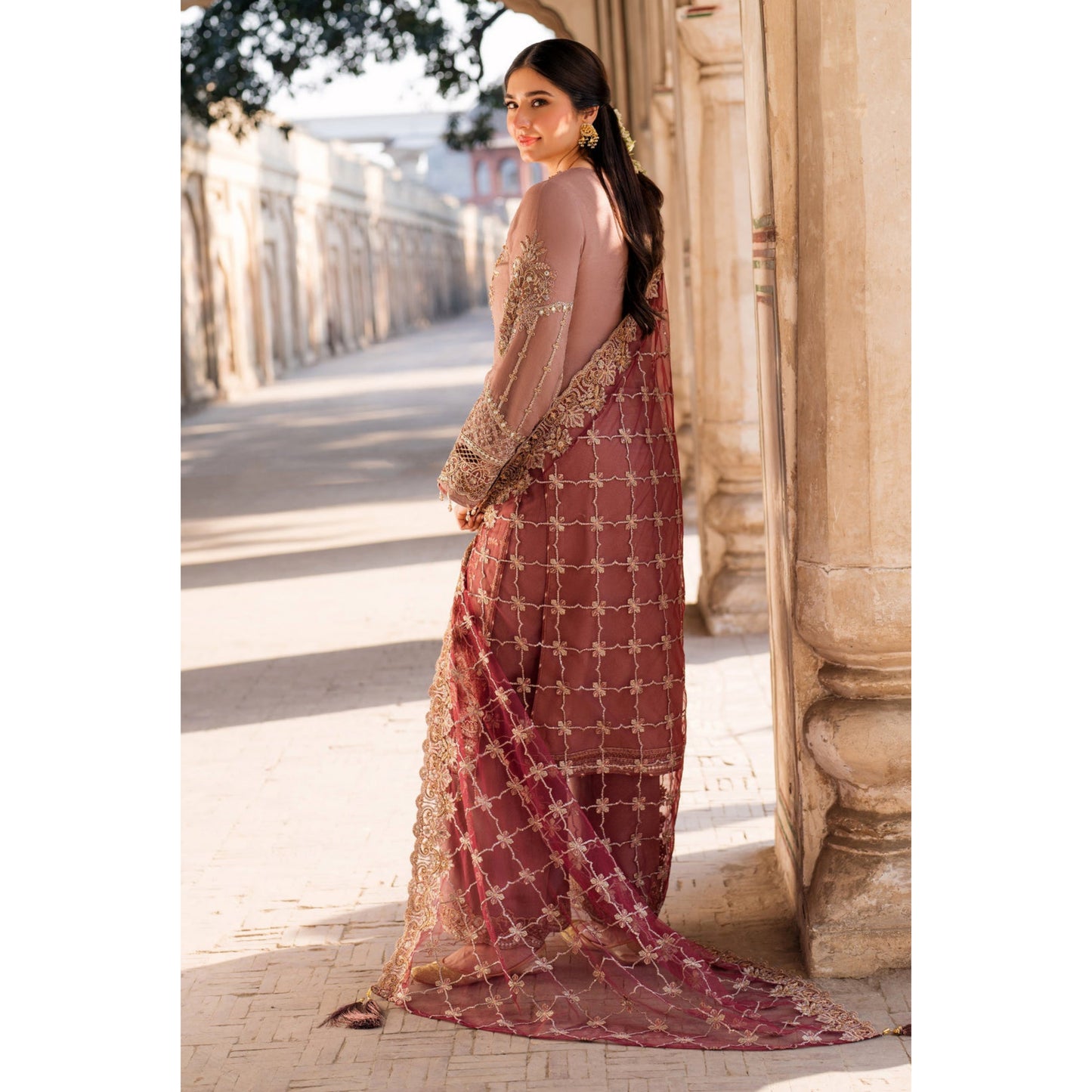 UA-111 IMROZIA inspired Luxury Embroidered Ready to Wear Dress by Umnaa