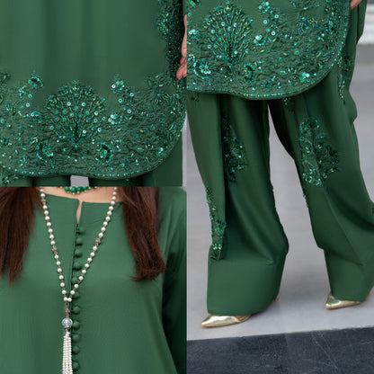RA-22 Luxury Raw Silk Embroidered Farshi Shalwar Best Selling Collection |Ready to Wear | Raniya.h
