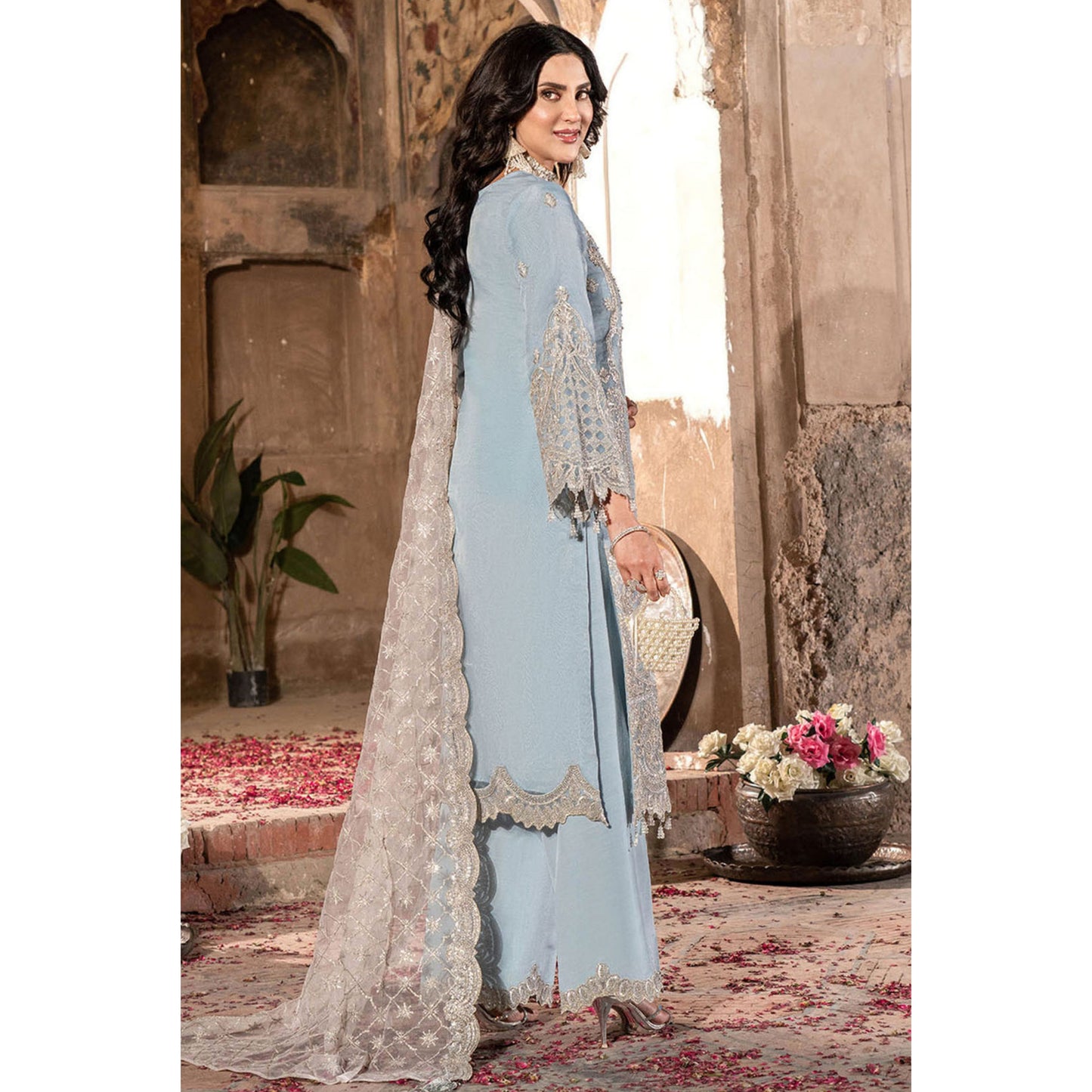 UA-111 IMROZIA inspired Luxury Embroidered Ready to Wear Dress by Umnaa