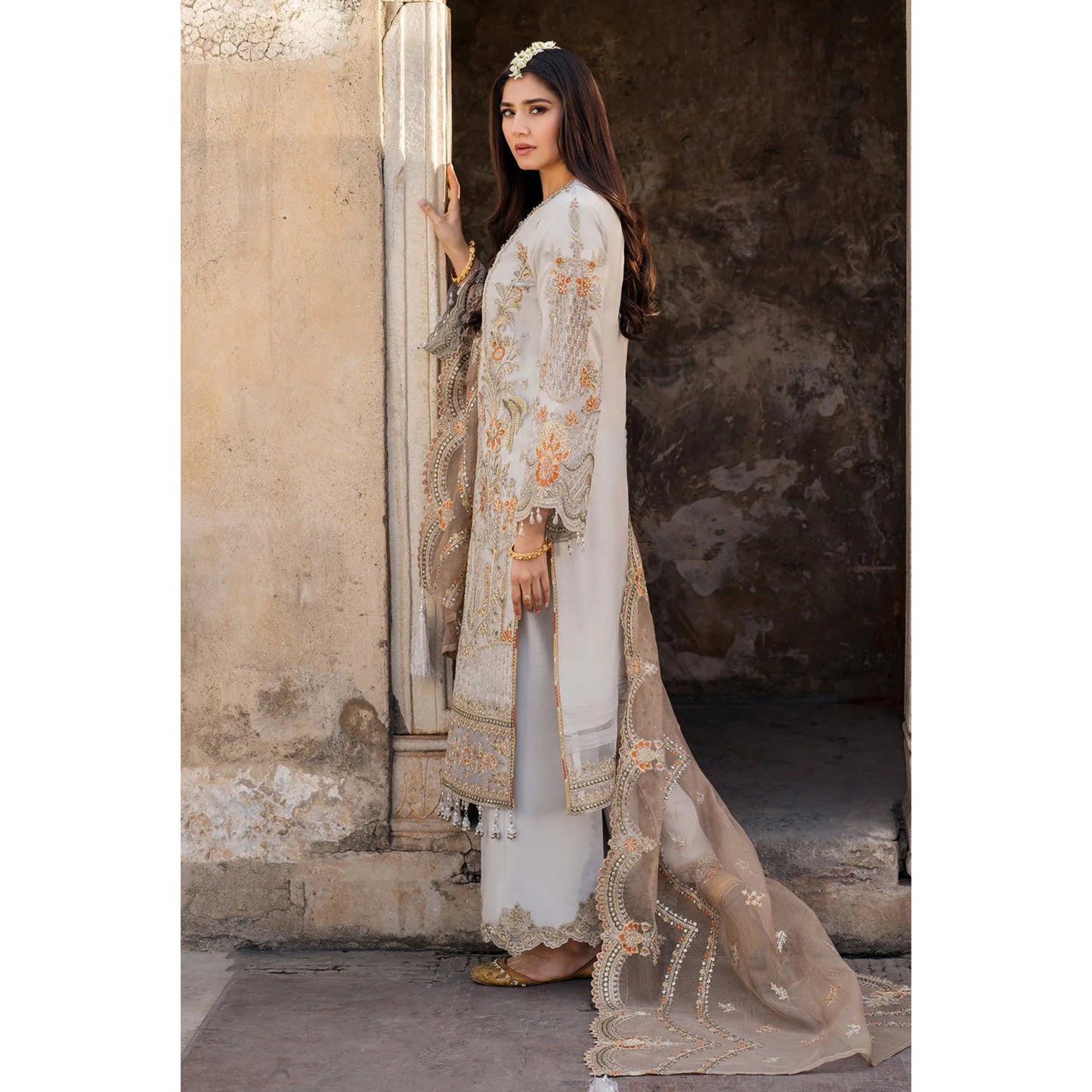 UA-111 IMROZIA inspired Luxury Embroidered Ready to Wear Dress by Umnaa
