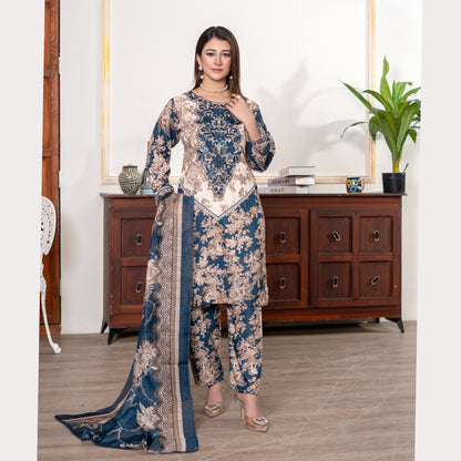 UA-121 Embroidered Printed 3 Pc Winter Collection by Umnaa