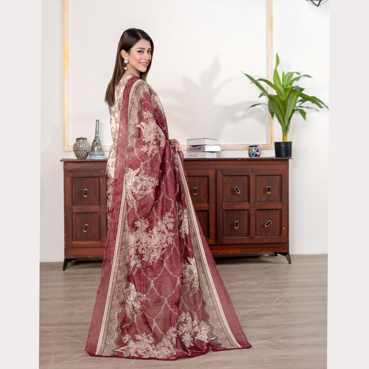 UA-121 Embroidered Printed 3 Pc Winter Collection by Umnaa