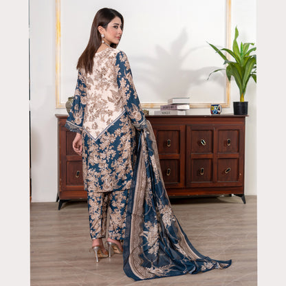 UA-121 Embroidered Printed 3 Pc Winter Collection by Umnaa