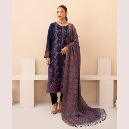 UA-140 Embroidered Dhanak Dress with Pashmina Shawl | Ready to Wear | Asian Clothes