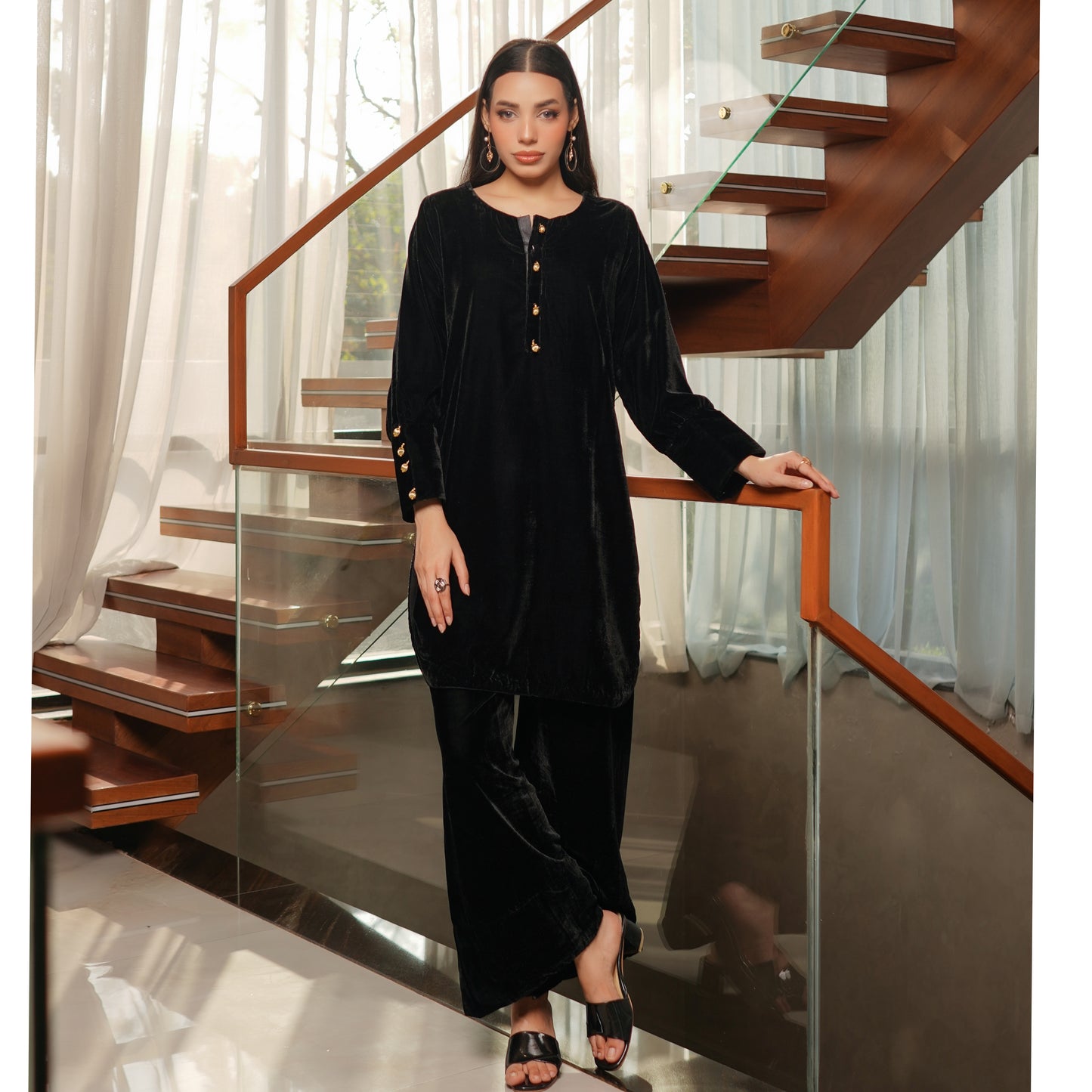 UMS-47 Coco by Simrans Velvet Co-Ords set | Ready to Wear | Asian Clothes