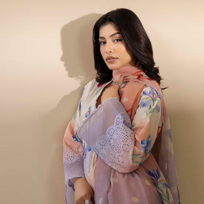 UTT-14 AMALTAS Printed Embroidered Slub Khaddar Collection by Traditional Thread